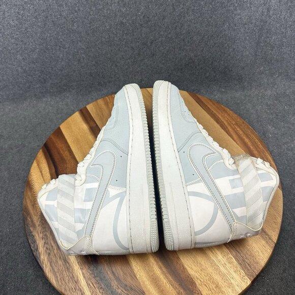 Nike Air Force 1 High Force Logo Pure Platinum Men’s 9.5 806403-012 White Gray - Picture 8 of 10